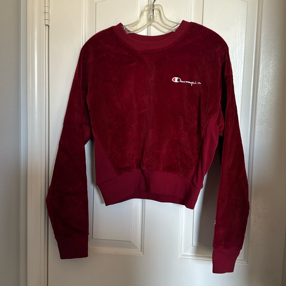 Champion red ribbed vintage sweater pullover